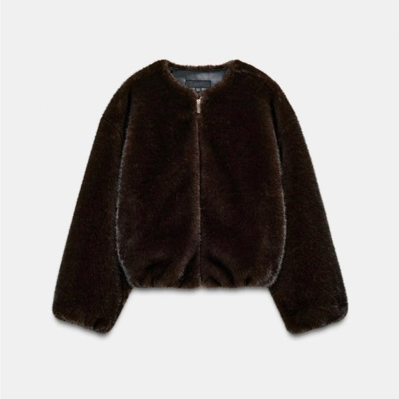 Zara Jackets & Blazers - Zara Brown Faux Fur Jacket